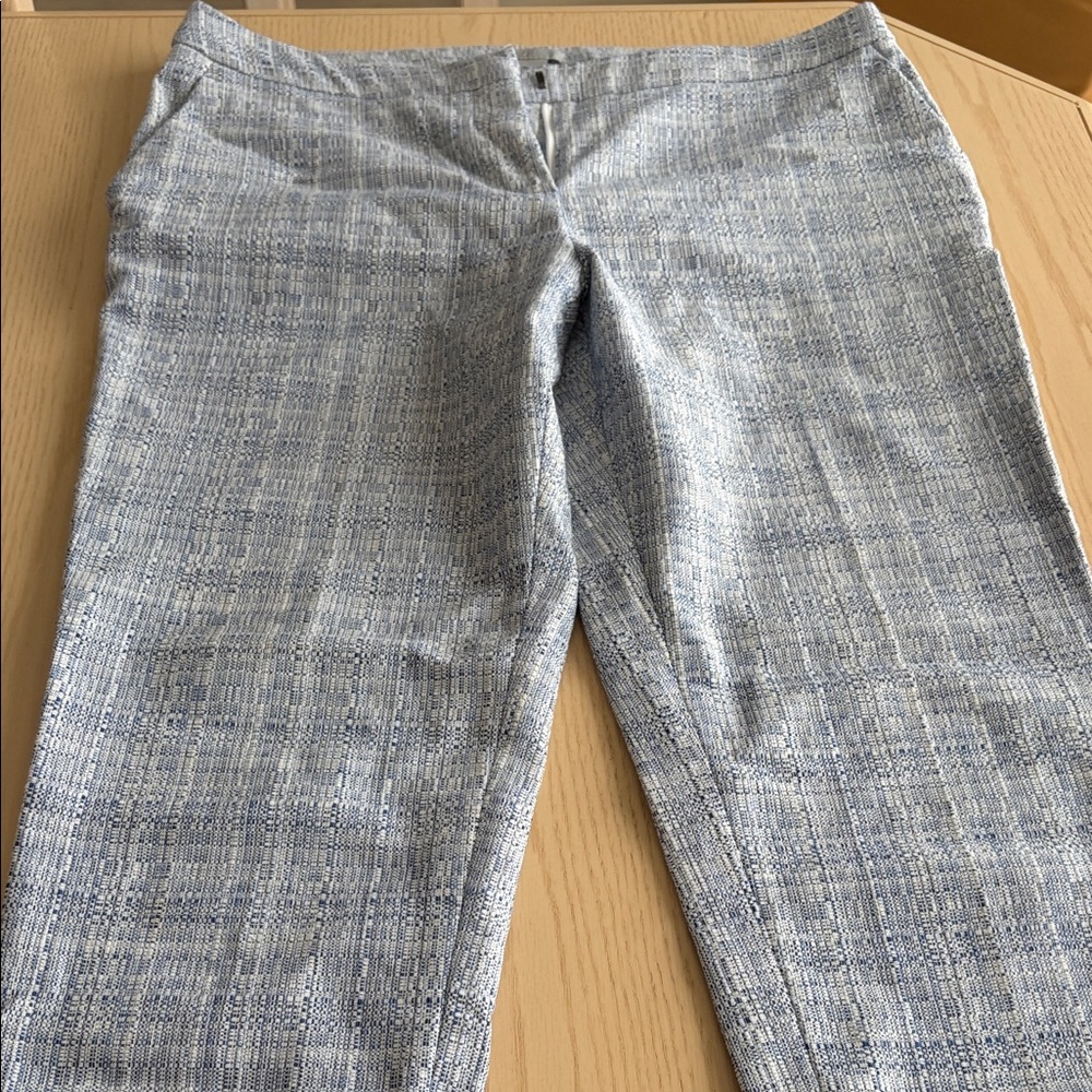 H&M Blue and White Textured Pants
